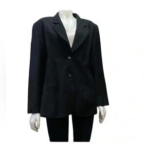 Mister Leonard  Vintage Black Wool Lined Blazer Size 18